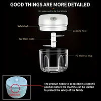 250ml mini rechargeable garlic chopper and meat grinder, durable and sturdy, suitable for grinding garlic, chili, onions, ground meat, nuts, and more 4