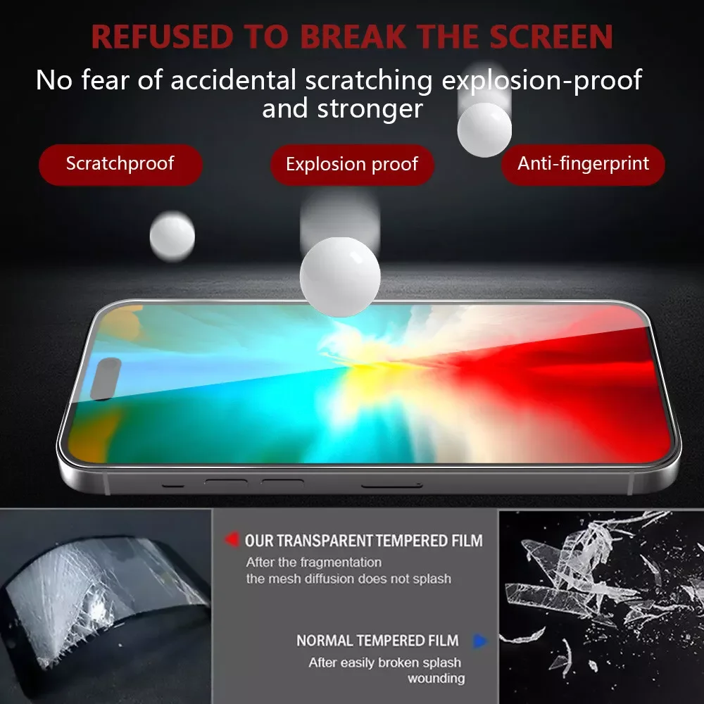 5pcs Tempered Glass For iPhone 15 Pro Max Screen Protector For iphone 7 8 11 12 13 14 Plus X XR XS Max Mini Protective Glass