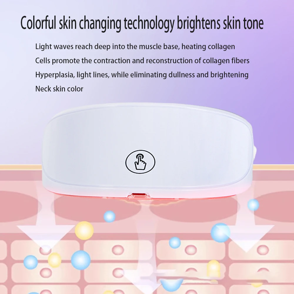 New Skin Care Neck LED Mask 7 Colors Photon Anti-Wrinkle Skin Brightening Neck Beauty Mask Skin Tightening Neck Wrinkle Remover