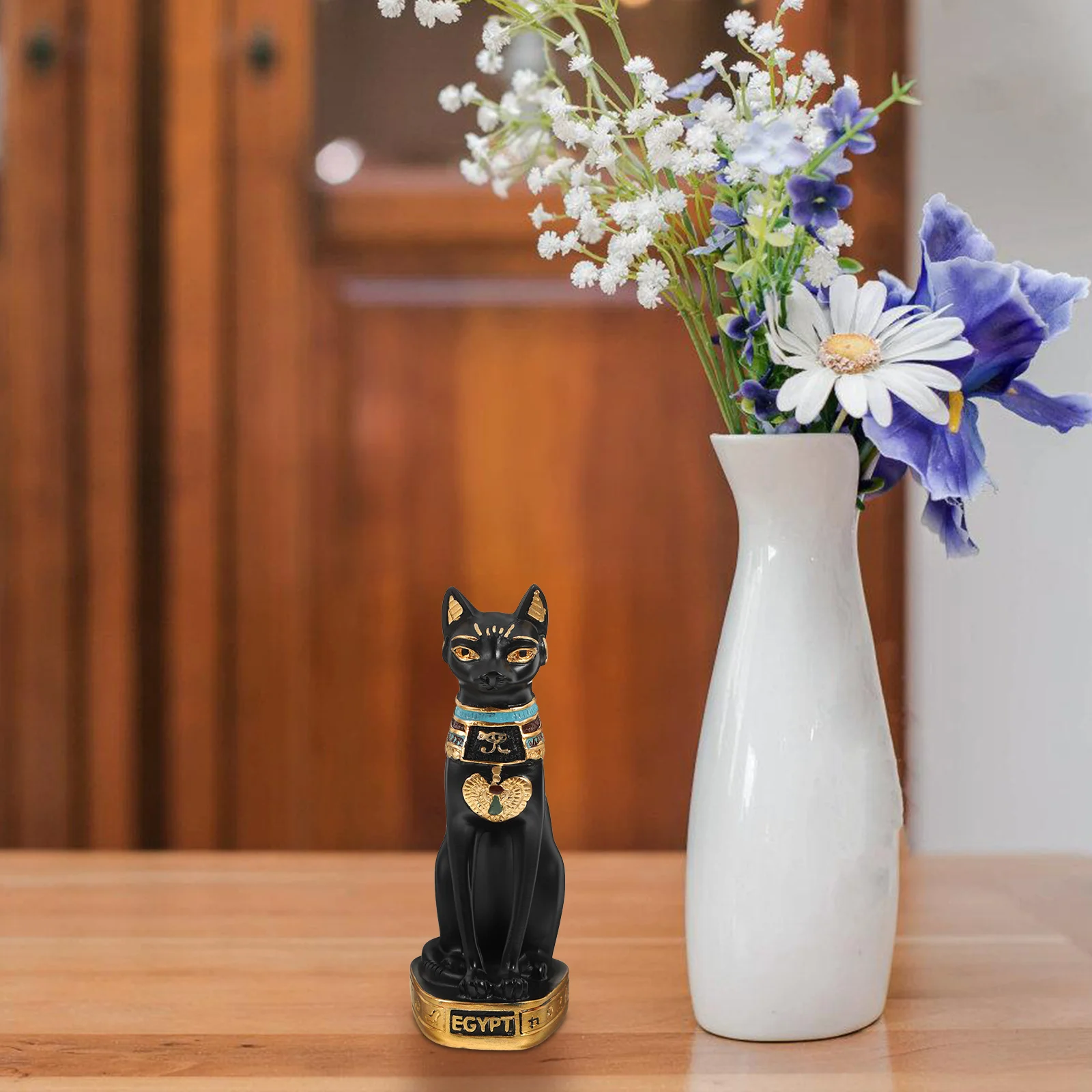 

Egyptian Cat Statue Creative Resin Sculpture Desktop Ornament Home Decor Egyptian Cat Sculpture Ornament Egypt Figurines