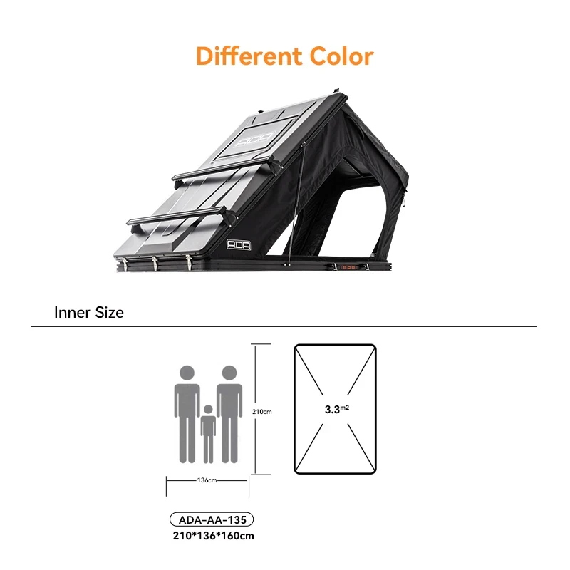 High Quality Ada Overland Hard Shell Aluminum Windproof 4 Seasons Foldable Side Opening Car R
