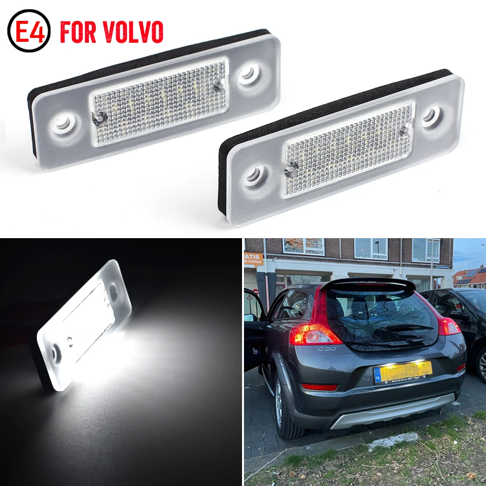 2pcs White LED License Number Plate Light Bulb For Volvo C30 2008-2013 License Plate Light Number Plate Lamp