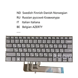 Backlit Keyboard For Lenovo Ideapad Yoga 530-14 530- 14ARR 14IKB, 730- 13IKB 13IWL 15IKB 15IWL, Belgian Italian Nordic Russian