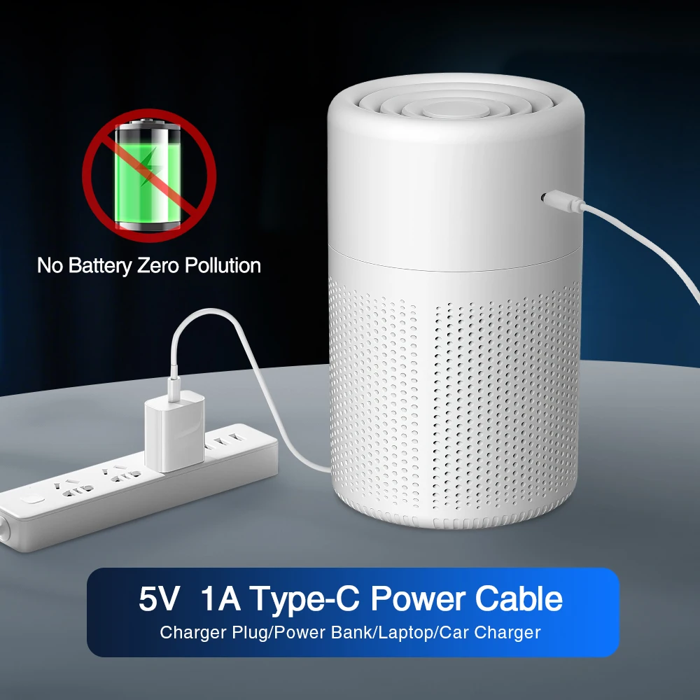 Air Purifier Smoke Odor Negative Ion Generator Household HEPA Air Purifier Efficient Purifying Air Formaldehyde for Car and Room