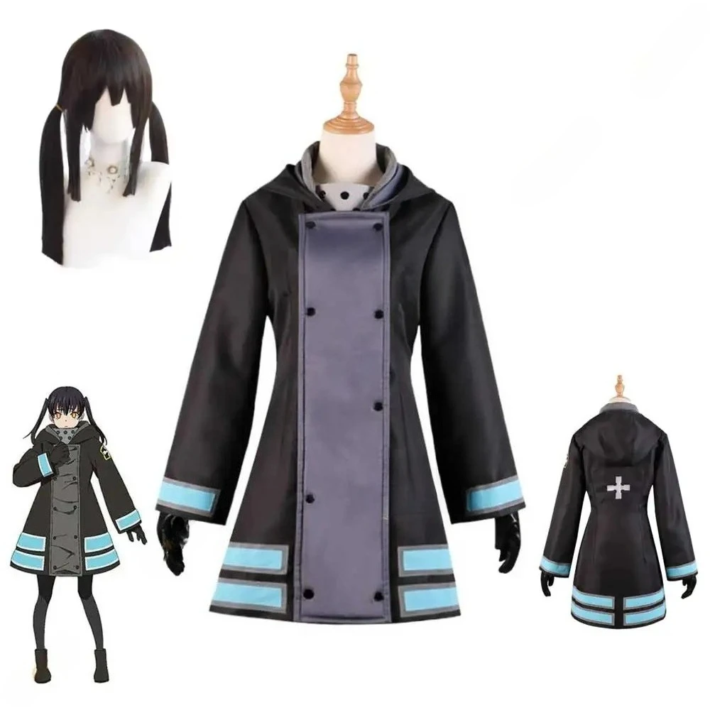 أنيمي قوة النار الموسم 2 كوتاتسو تاماكي تأثيري حلي شعر مستعار الشتاء خندق معطف تنورة موحدة امرأة هالوين عيد الميلاد البدلة #2