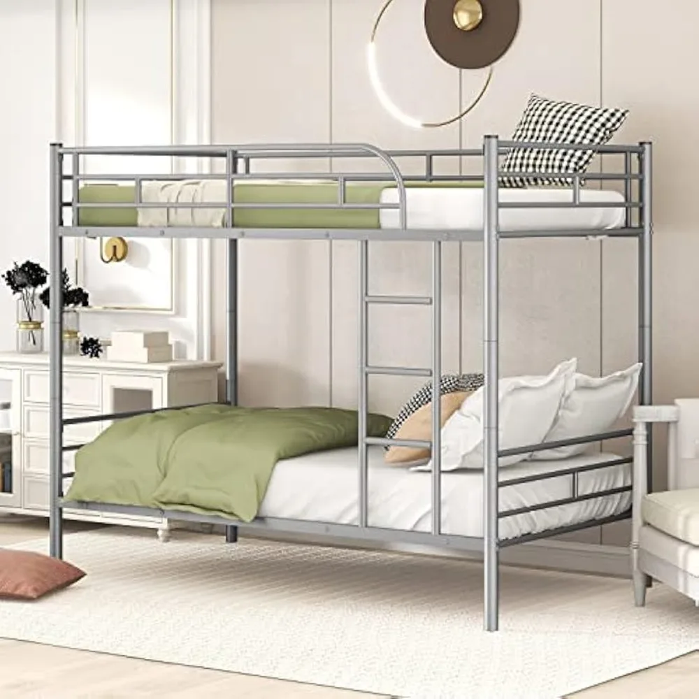 

Bunk Bed Twin Over Twin, Heavy Duty Metal Bunk Beds Can be Divided into Two Twin Beds