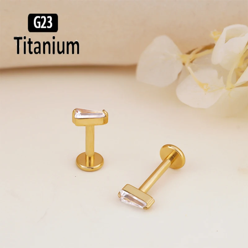 2 Stück ASTM F136 Titan Piercing Labret Innengewinde Ohrringe Ohrstecker Knorpel Tragus Helix Lobe Körperschmuck Lippenringe