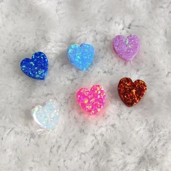 20pcs 50pcs/Lot 10mm Heart Beads for Jewelry Making White/Blue/Pink Opal Charms