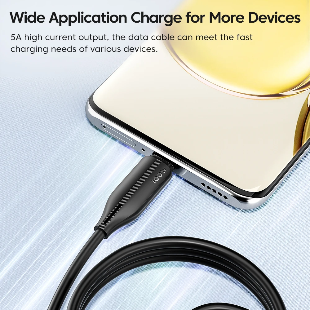 Toocki 100W Type C to Type C Cale PD4.0 5A Fast Charging for Macbokk iPhone 15 Samsung Xiomi Huawei Realme C to C Data Cable image 6