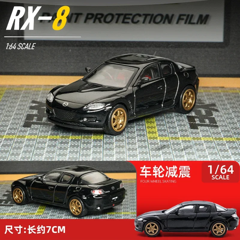 1/64 Diecast Car Model Mazda RX-8 Sports Car Alloy Simulation Small-scale Car Model Miniature Toy Collection Decoration Gifts