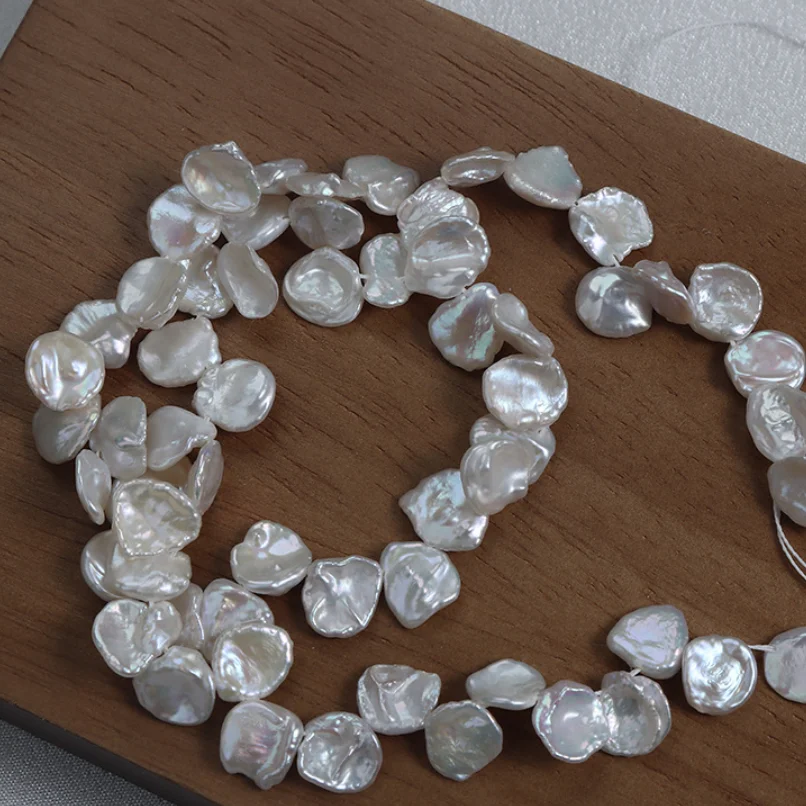 

10-12mm Natural South Sea Genuine White Baroque Pearl Necklace 17"