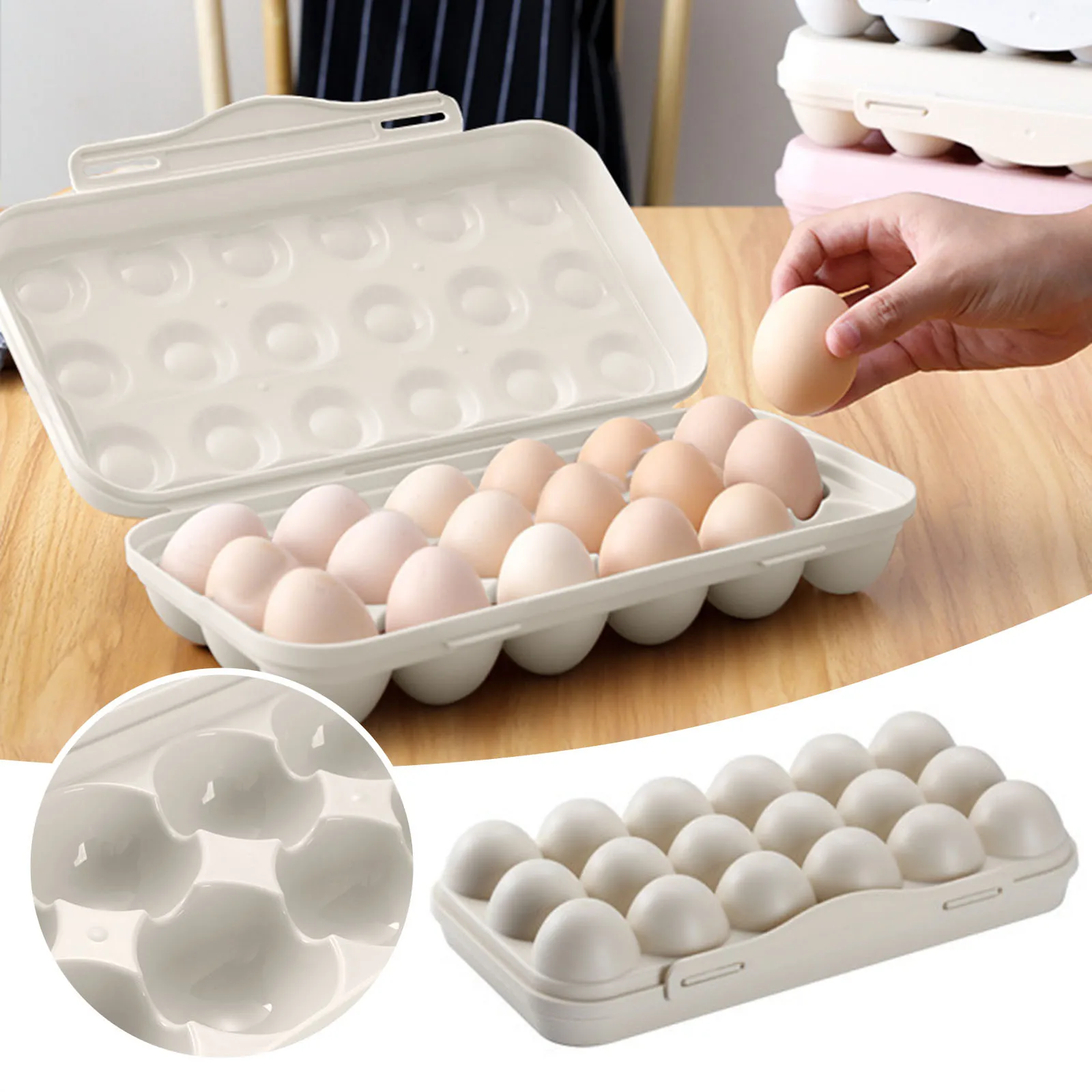 18 Grid Kitchen Refrigerator Egg Box Collision Damaged Egg Storage Box Duck Egg Box Egg Tray Storage Egg Box Food Organizers