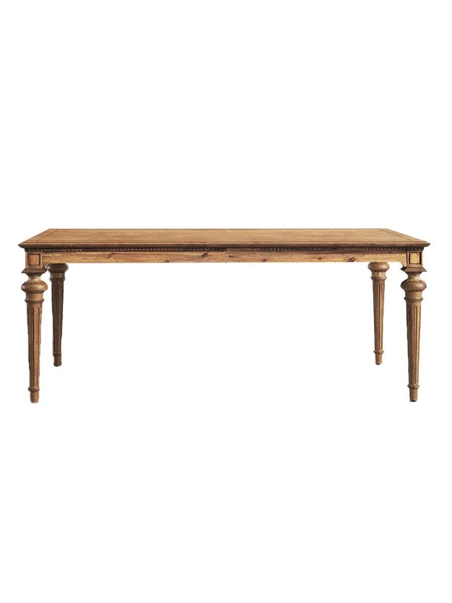 

American home dining table, solid wood rectangular table, French vintage negotiation , desk desk, vintage long table, coffe