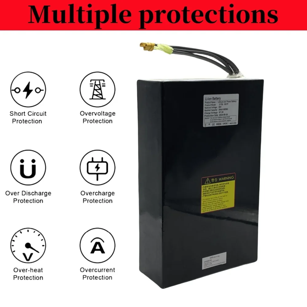 60V 33.6Ah Li-ion Rechargeable Battery Pack 21700 16S7P Dual Port Fast Charging , Suitable for Dual Drive Scooters