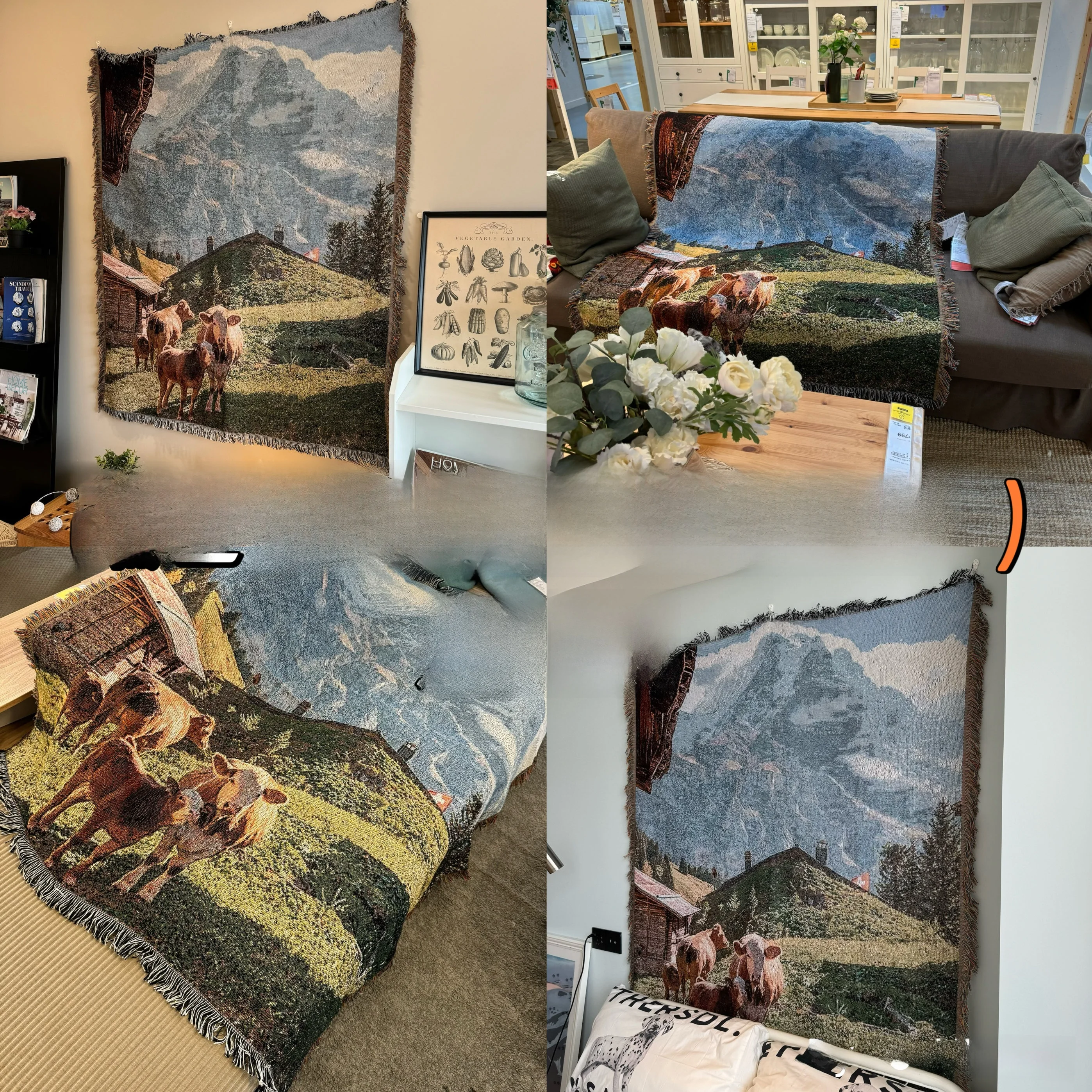 

Гобелен с альпийским лацканом, скандинавский Sle, смешанный материал, мультяшный анимационный мотив, декоративный настенный гобелен для дома