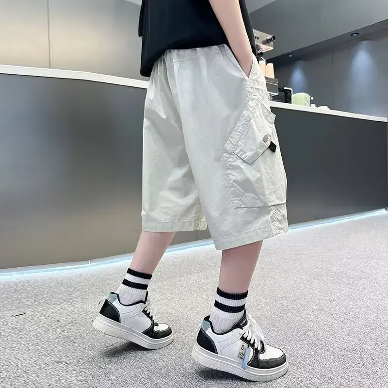 

Новые летние шорты для мальчиков, детские брюки, летние тонкие, среднего размера, детские рабочие шорты