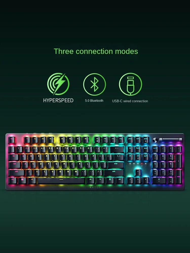 

Беспроводная оптическая Механическая игровая клавиатура Razer ЗОЛОТОЙ СКОРПИОН V2, USB Bluetooth, три режима