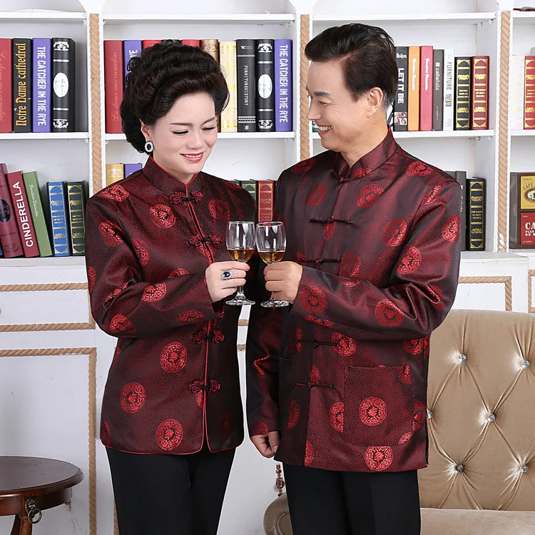 

New Year Celebration Middle-Aged and Elderly Suit Couple Wear Birthday Wedding Reception Clothes Performance