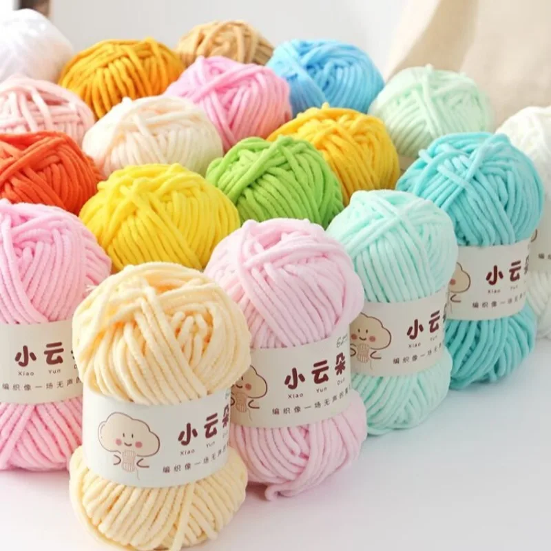 50g/Roll Chenille Yarn for Crochet Solid Color Soft Warm Chenille Yarn for Amigurumi Craft Knitting Baby Blankets Plush Toys