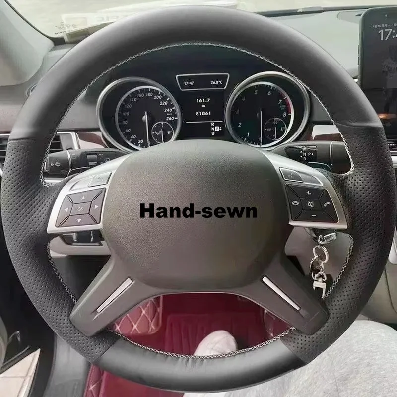 Customize Microfiber Leather Car Steering Wheel Cover C GL G M Class W204 W463 X166 Steering Wrap Cover For Mercedes Benz W166