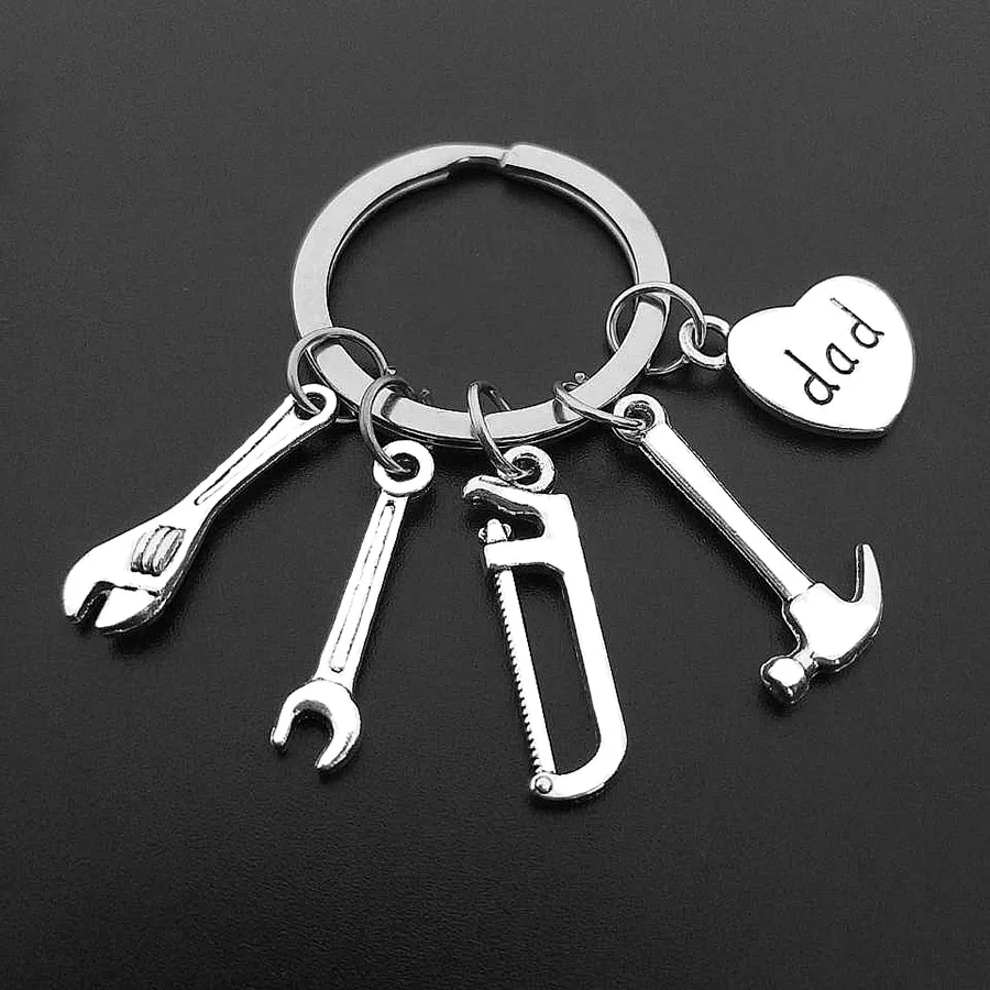 Daddy Keychain ,Tool Keychain, Hammer Wrench Charm Keychain , Dad Charm , Father Day Gift