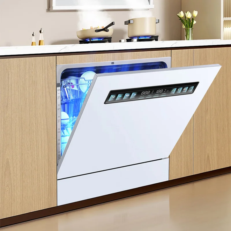 Kitchen Built in Dishwasher Machine Auto 12 Sets 220V 110V USA EU Black White Color Drawer Smart Dish Washer for Home Stock