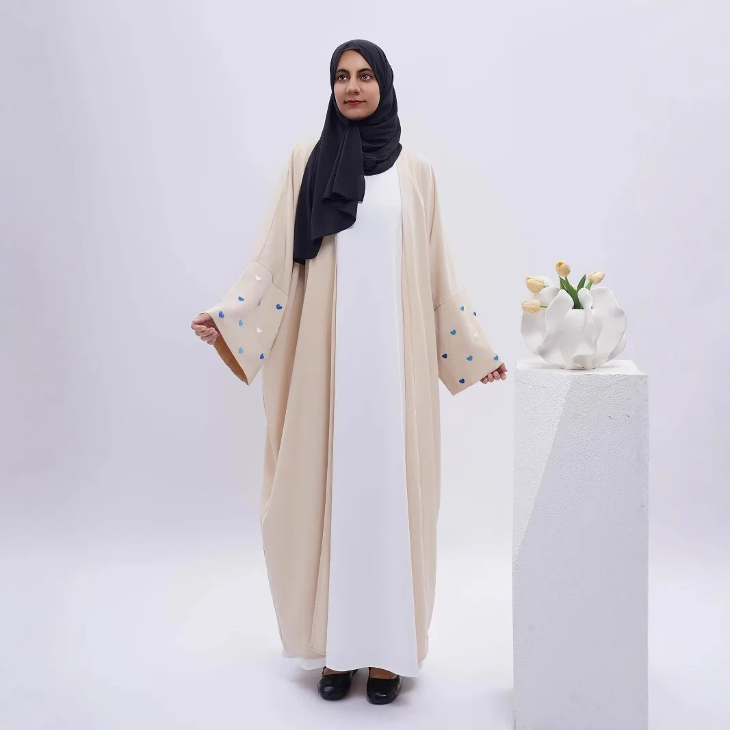 

Ид Мусульманская Абая для женщин Платья Кардиган Халат Вышивка Джалабия Рамадан Марокко Дубай Открытые Абая Кафтан Ислам Vestidos