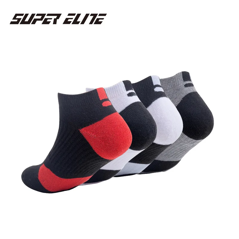 4 Pairs/lot Men Short Socks Towel Bottom Professional Basketball Socks Elite Socks Men Sport Ankle Socks Low Tube