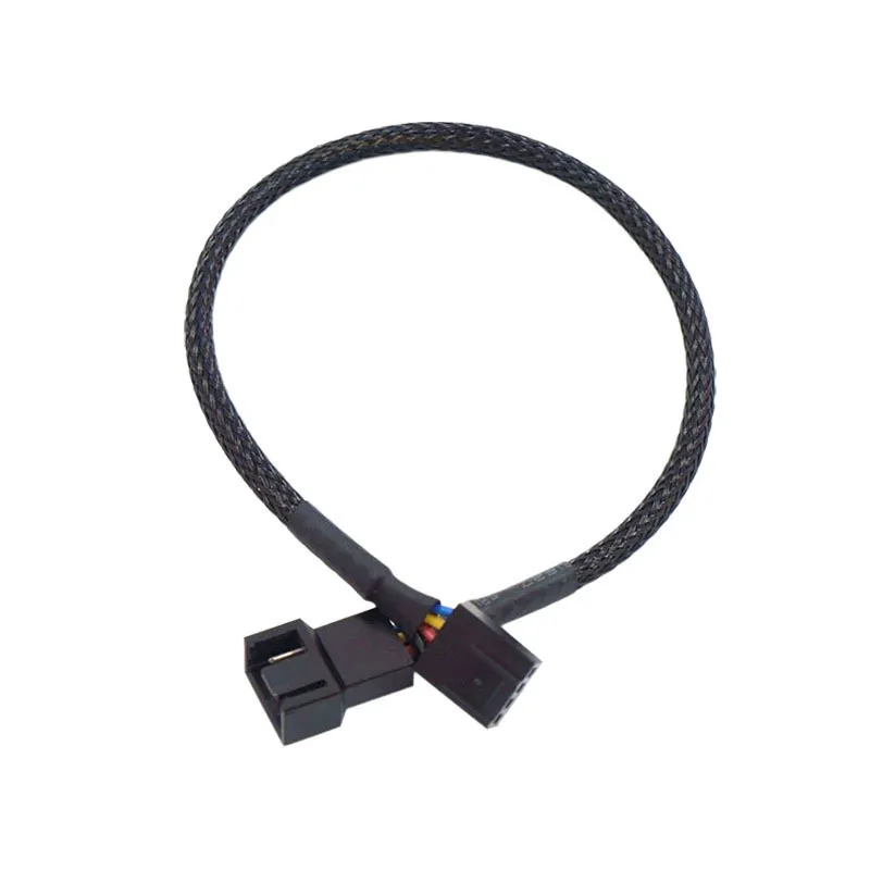 Cable de ventilador Pwm de 4 pines, divisor de 1 a 4/3/2/1 vías, manga negra, conector de Cable de extensión de 26cm, Cables de extensión Pwm, nuevo