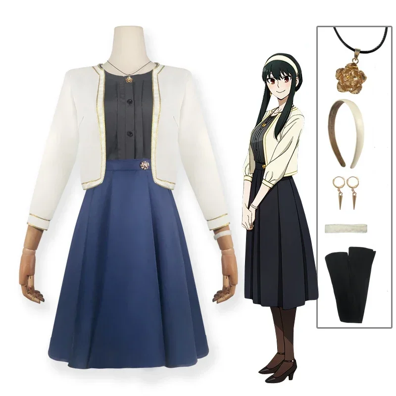 

CosplayAnime Spy X Family Yor Forger Cosplay Costume Wig Dress Yor Briar Earring Long Hair Women Clothes Halloween Role Play Ful