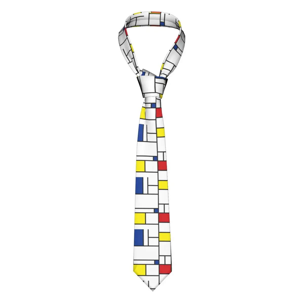 

Fashion Mondrian Minimalist Modern Art Neckties Men Personalized Silk Color Art Plaid Wedding Neck Tie