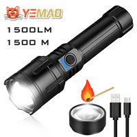 High Power LED Flashlight,1500LM Super Bright Rechargeable Torch,Aluminum Alloy Telescopic Zoom Camping Lantren ,waterproof