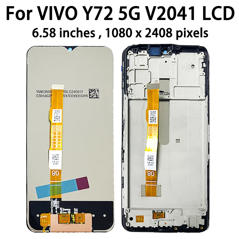 Bild 6: 6,58' Bildschirm für Vivo Y72 5G LCD V2041 Display mit Rahmen Touchscreen-Digitizer-Einheit für Vivo Y72 5G (Indien) V2060 LCD