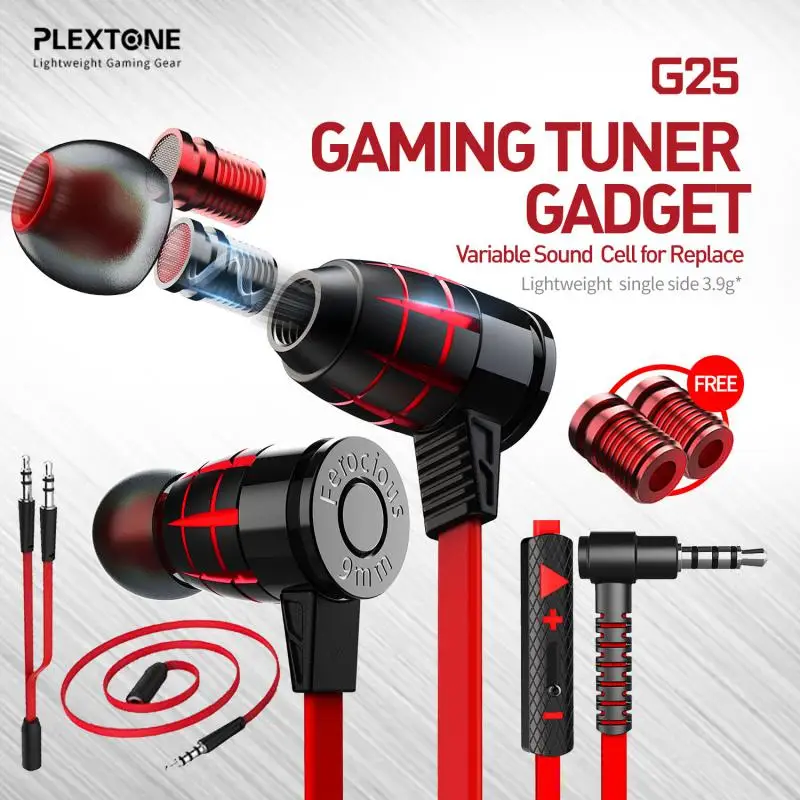 Gaming Headset G25 Heavy Bass Effect Magnetic Absorption Reduce Noise Side Type Guide Hole For Stereo Headphones Metal