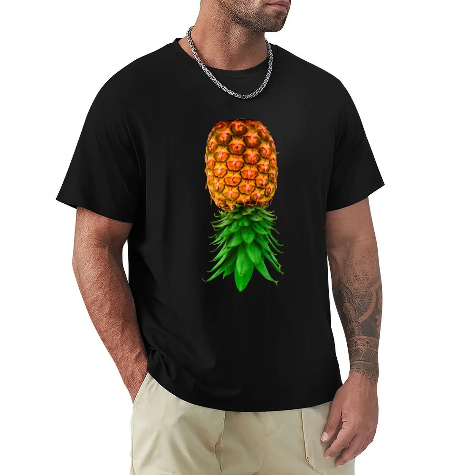 

Upside Down Pineapple T-Shirt Man t-shirt croswit shirt man blacks tee shirts for men