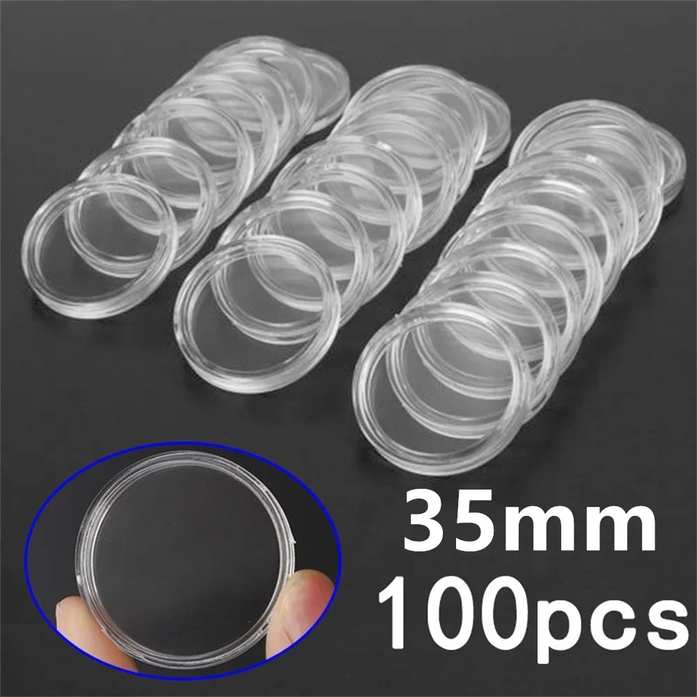MaxEarn 200 cápsulas de 26 mm para monedas de 2 euros con caja de almacenamiento de plástico transparente para piezas especiales y coleccionables MaxEarn 200 cápsulas de 26 mm para monedas de 2 euros con caja de almacenamiento de plástico transparente para piezas especiales y coleccionables