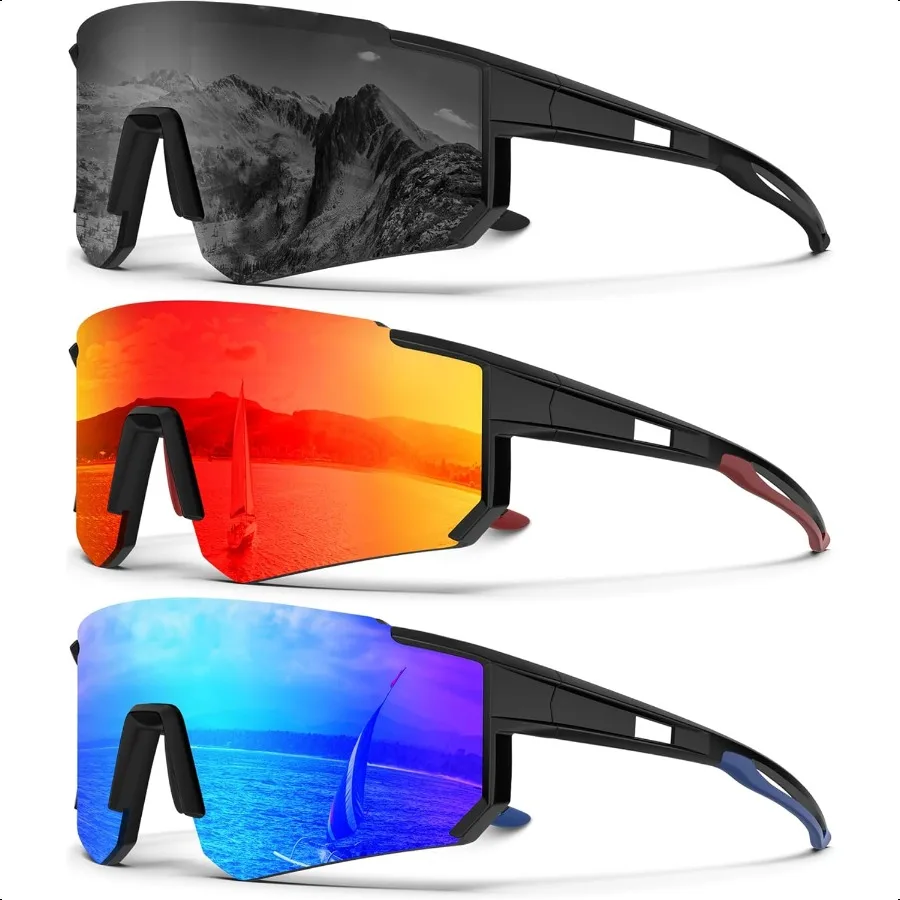 

KALIYADI Polarized SunglassesforMen Sports Sunglasses: Mens Running Sun Glasses UV400 Protection for Cycling Fishing