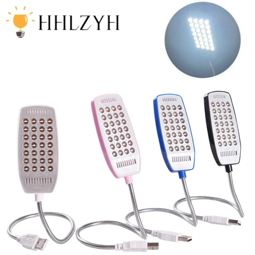 

HHLZYH 28LEDs LED reading lamp USB Book light Ultra Bright Flexible 4 Colors for Laptop Notebook PC Computer 1Pcs New Arrival