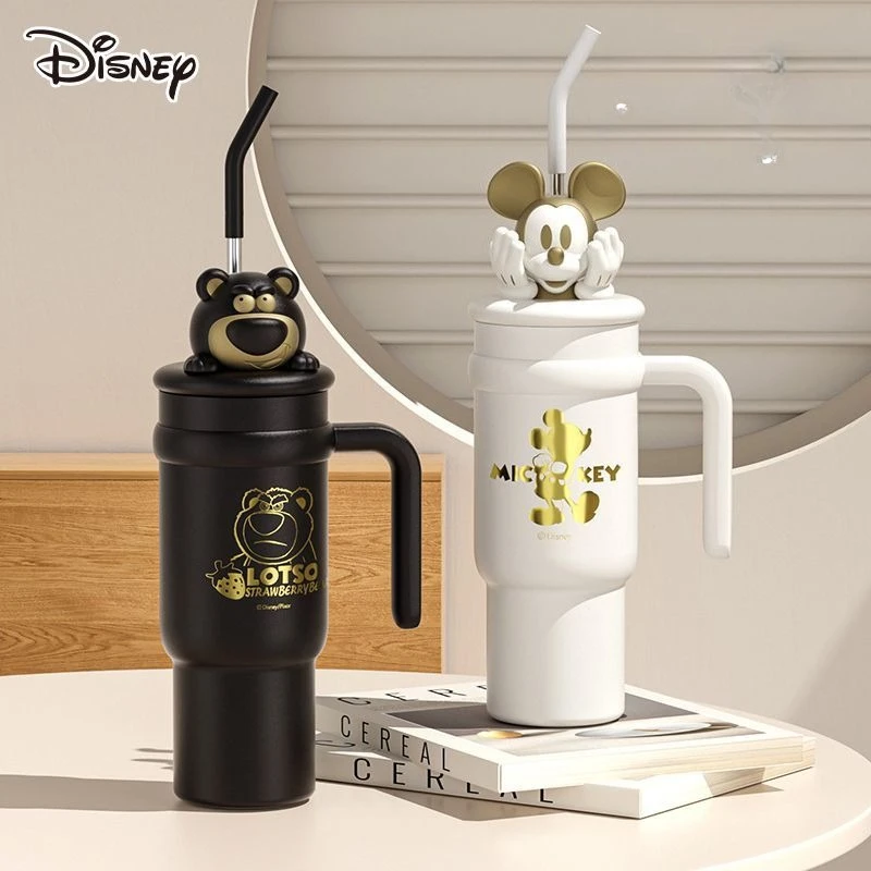 

Милый соломенный термос с Микки Джамбо из мультфильма Диснея, большая емкость, бутылка для воды, женская бутылка для воды для занятий спортом на льду, праздничный подарок