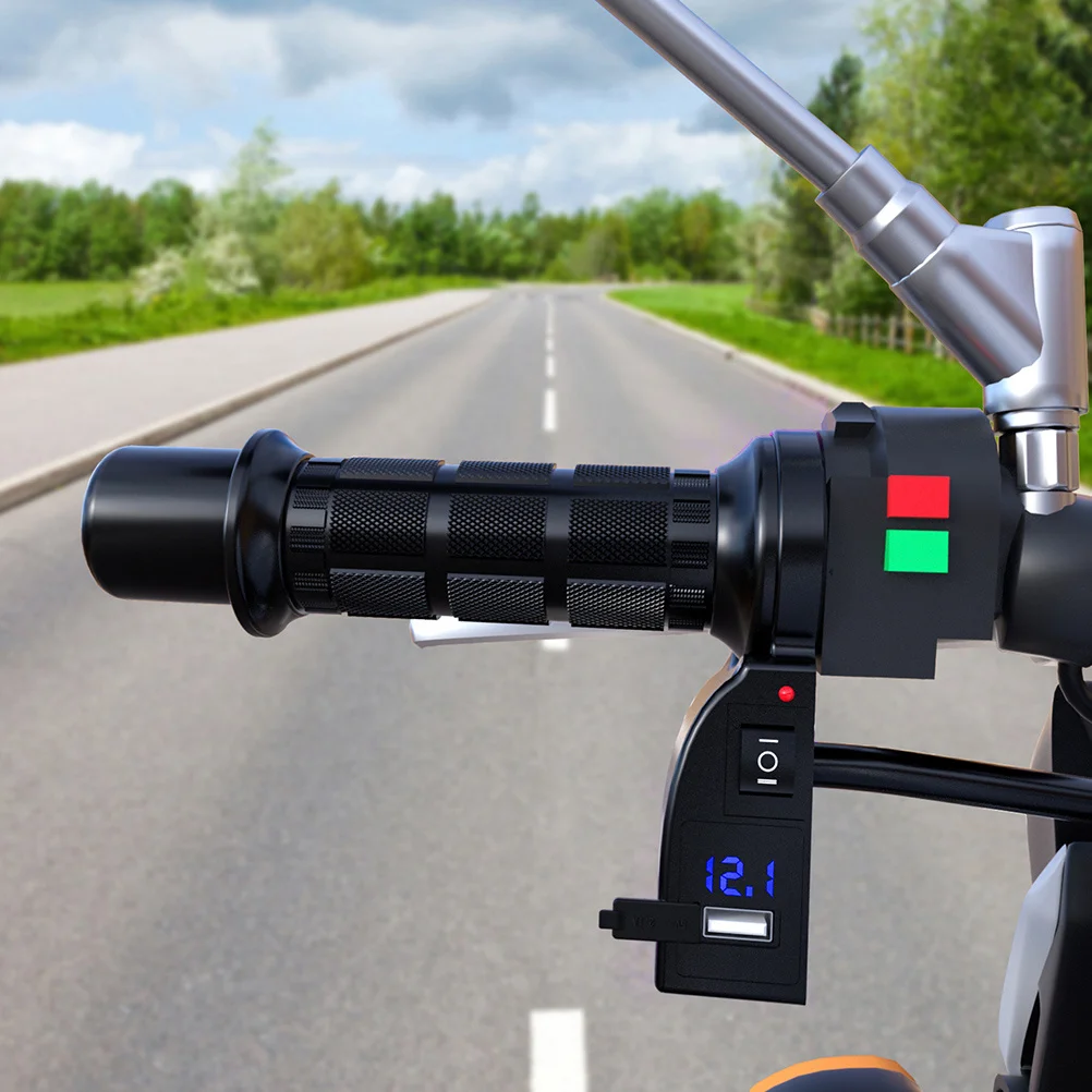 

1 Pair Electric Heating Handgrip 65-85℃ Adjustable Thermostatic For Motorbike Scooter Atv Heated Handlebar Covers