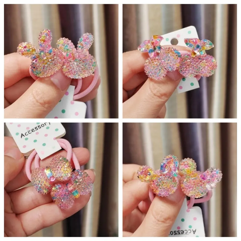 

2Pcs/8Pcs Kids Girl Hair Accessories Cute Blingbling Toddler Hair Rope Girl Headwear Gifts