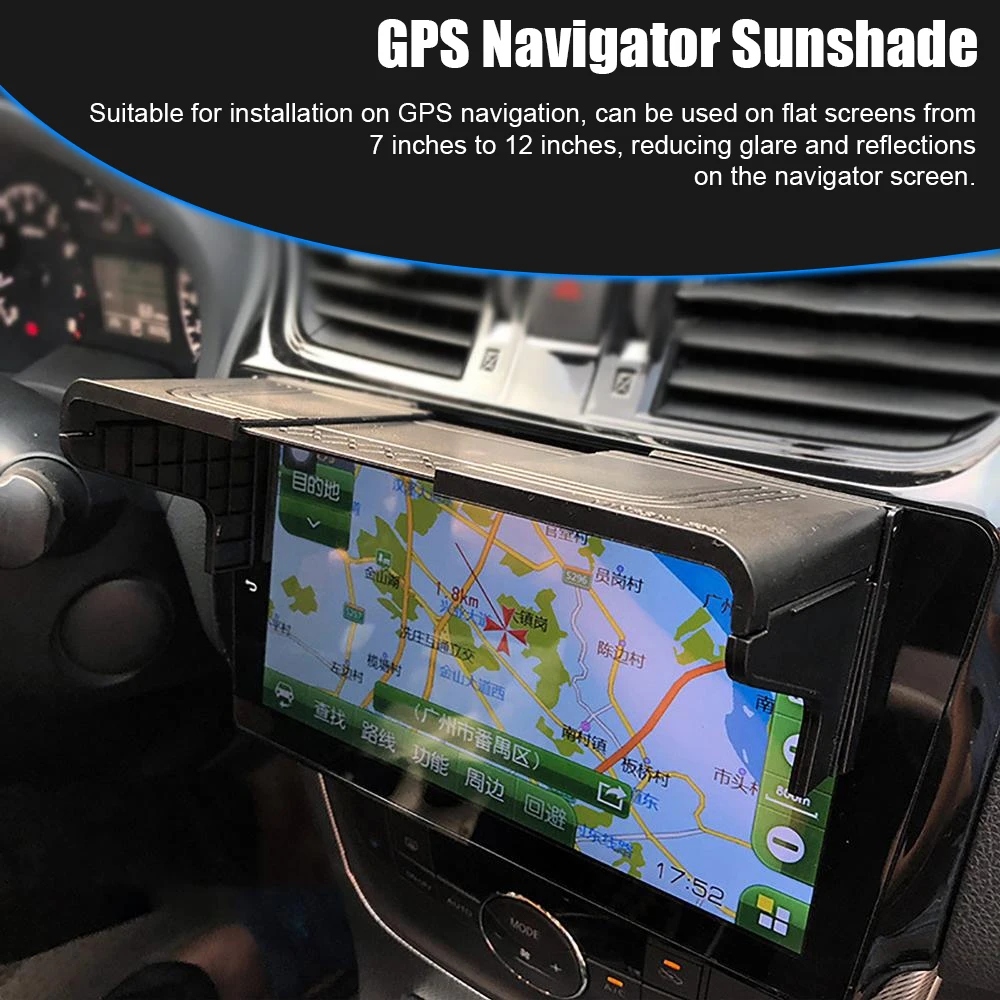 GPS Anti-Glare Shield 7-12 Inch Interior Accessories Car GPS Navigation Sun Shade Auto Accessories Display Screen Visor