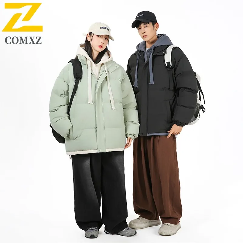 COMXZ Piumino unisex con cappuccio Cappotto antivento per alpinismo all'aperto Design tinta unita Escursionismo Abiti autunnali leggeri