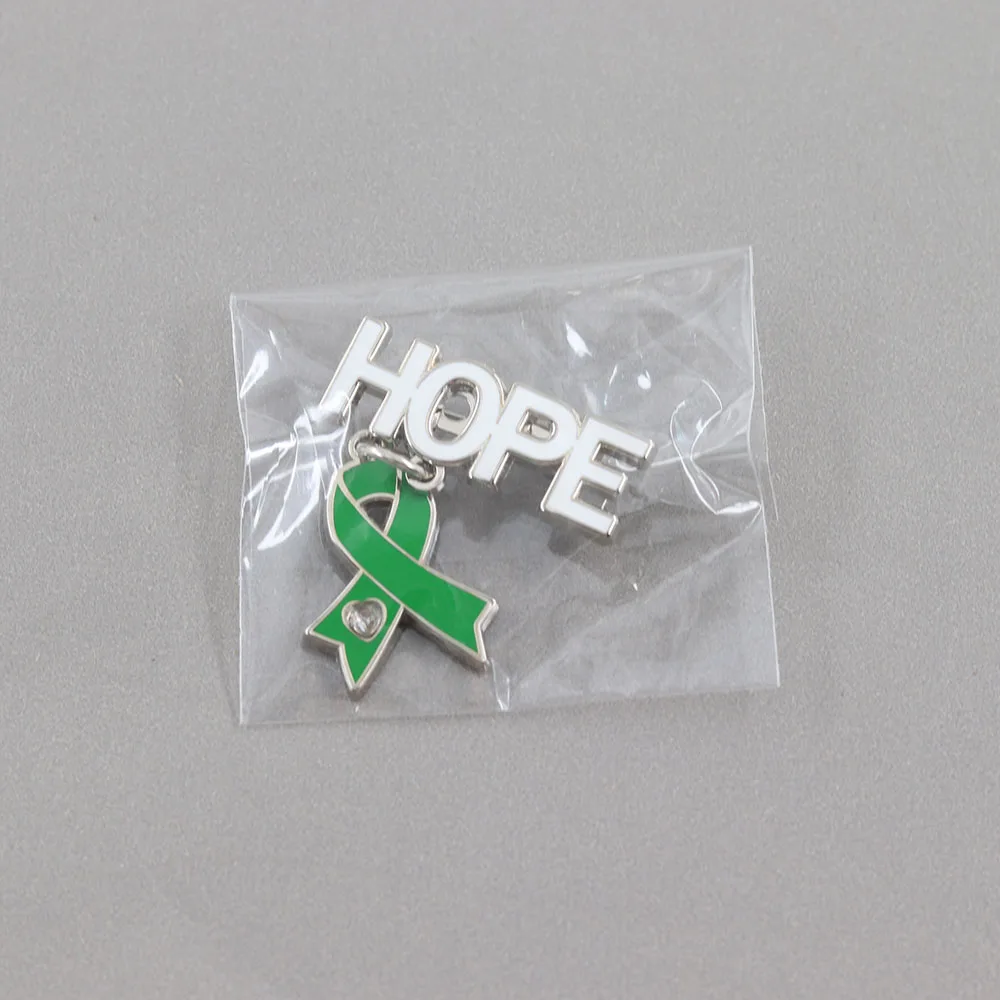 Grünes Aufmerksamkeitsband, Hoffnungs-Emaille-Pin, Brosche zur Unterstützung der psychischen Gesundheit, Leberkrebs, Lyme-Krankheit, Anhänger-Abzeichen, medizinischer Schmuck, Geschenk – Detail 9