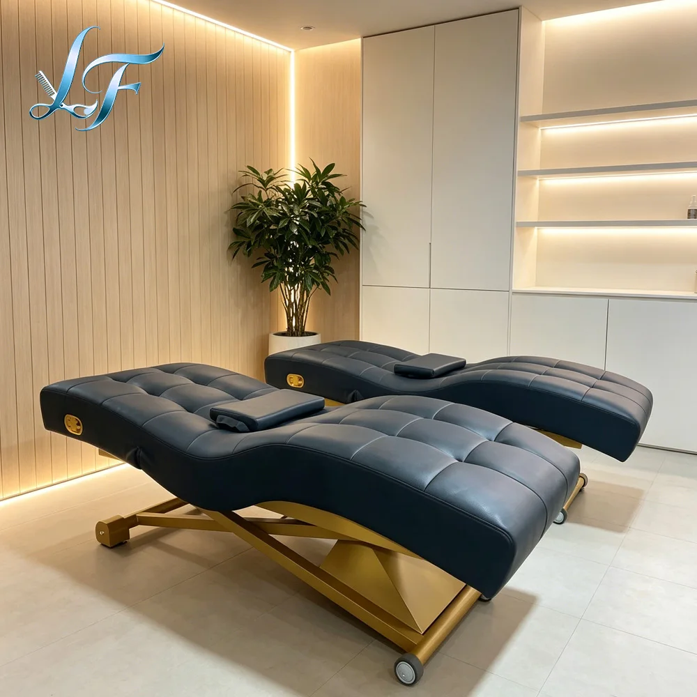 Camilla de Belleza Ergonómica Eléctrica de 1 Motor para Uso Profesional en Salones de Belleza y Extensiones de Pestañas
