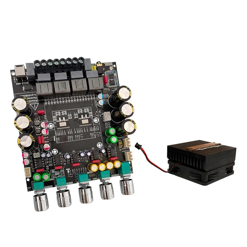 2*220W+400W ZK-APTX2 Bluetooth Power Amplifier Board USB Sound Card Subwoofer Theater Audio Stereo Equalizer Amp