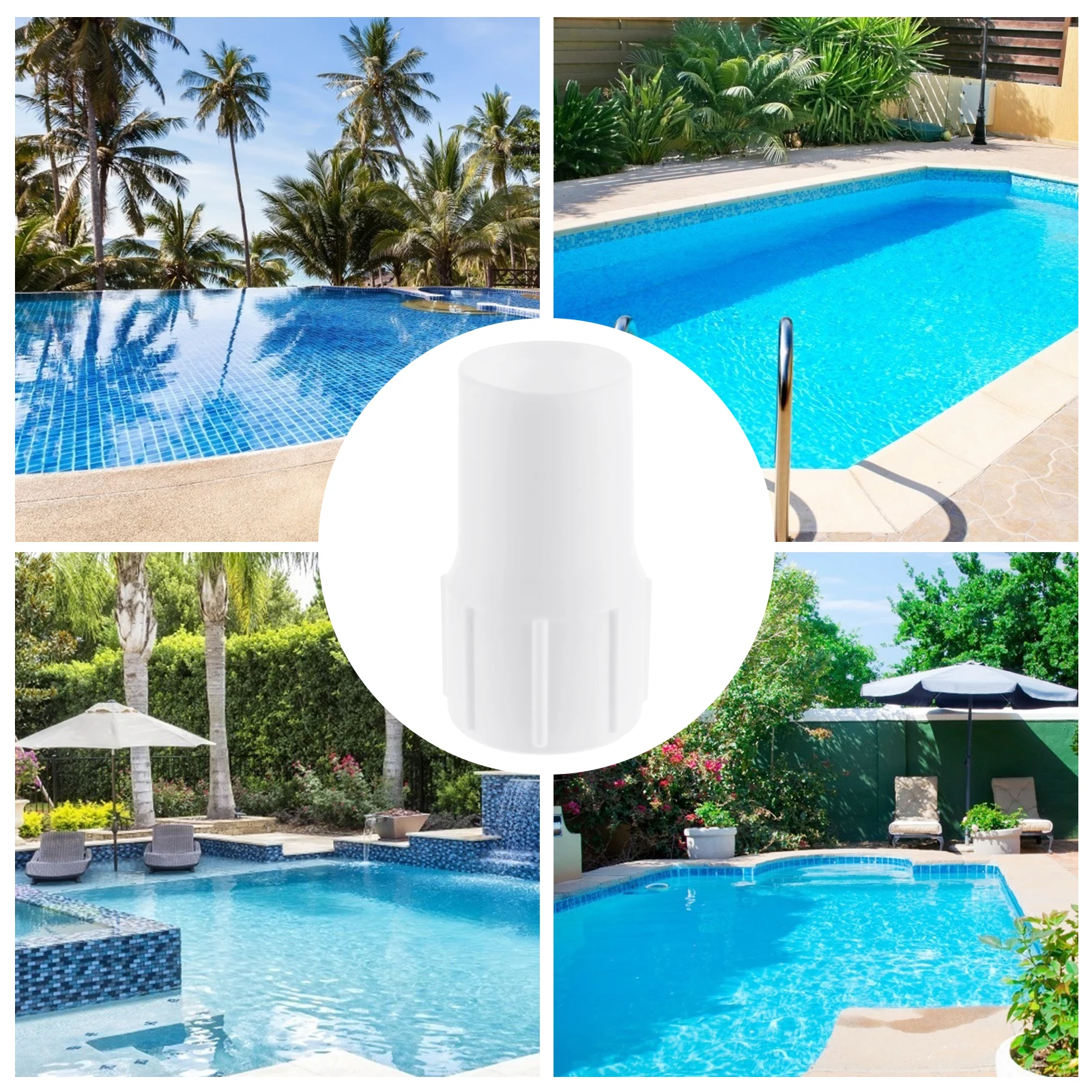 

2 PCS Swimming Pool Sewage Interface Hose Swivel Cuffs Inlet Nozzle Connection Connector for Vacuum Adapter