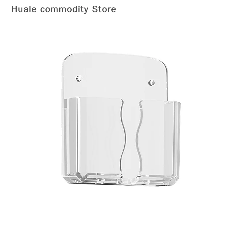エアコンリモコンホルダーユニバーサルホワイト壁掛けボックス収納リモコンホルダー電話充電ブラケットホルダー