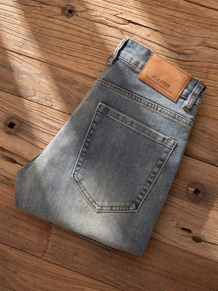 

Мужские джинсы прямого кроя в стиле ретро, премиум-класса, весна-лето, новый стиль, модные, универсальные, осень-зима, повседневные длинные брюки