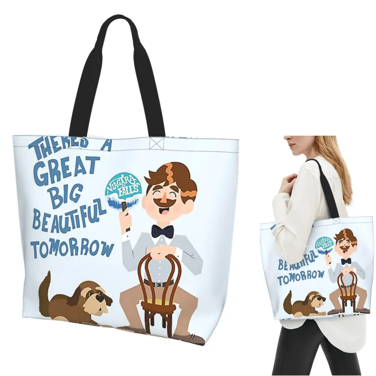 

Man Has A Dream Shopping Tote Bag Canvas Large Capacity Shoulder Bags Shopper Grocery Handbag for Women